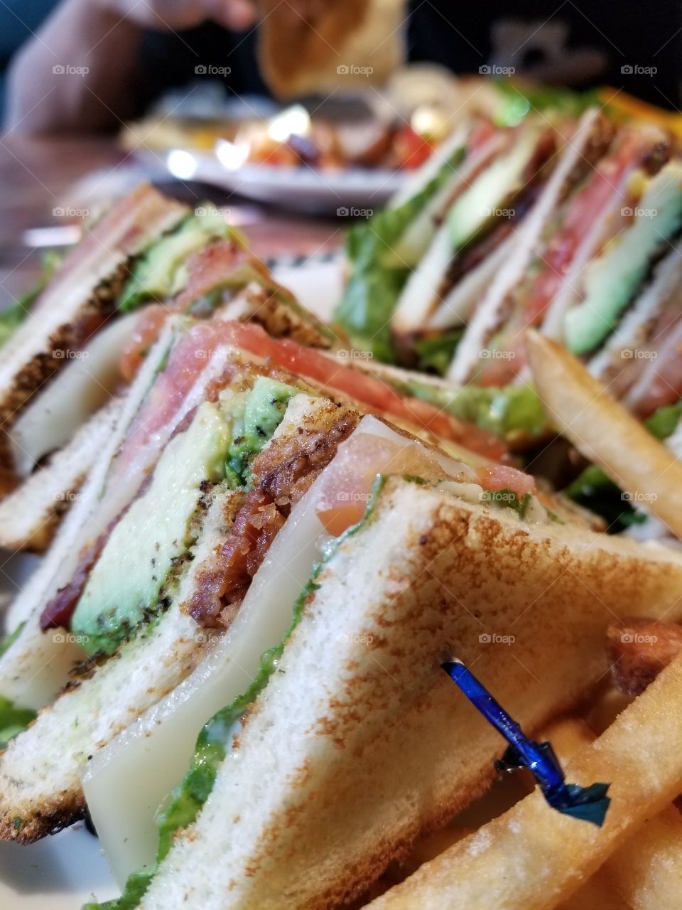 Close up of a B.L.T.A. sandwich