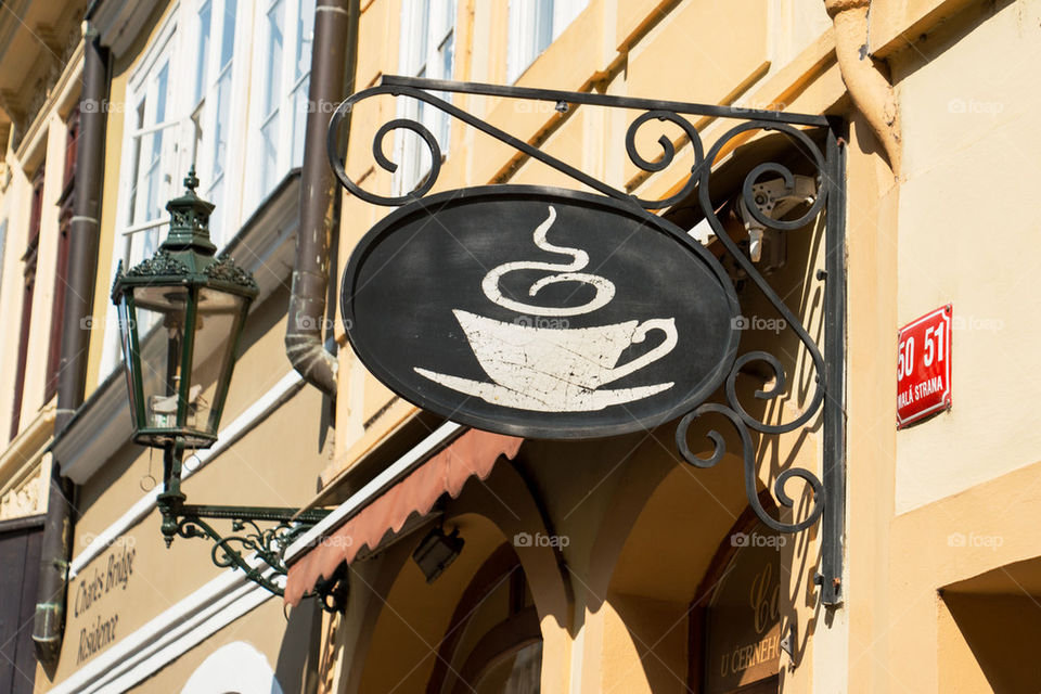 Wooden coffee sign