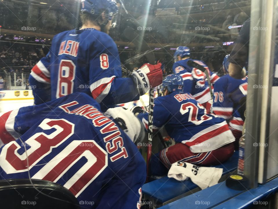 On the NY Rangers bench