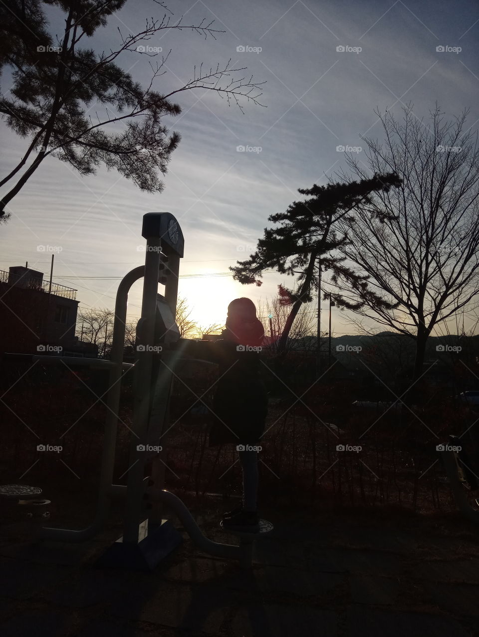 the light and the darkness. winters sunset.