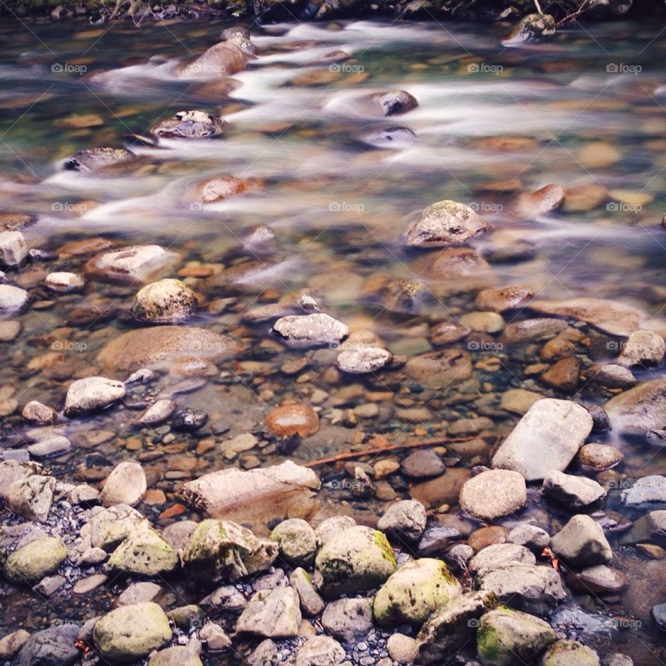 Slow Water, River Rocks