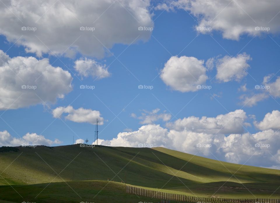 Light And Shadows On Hill