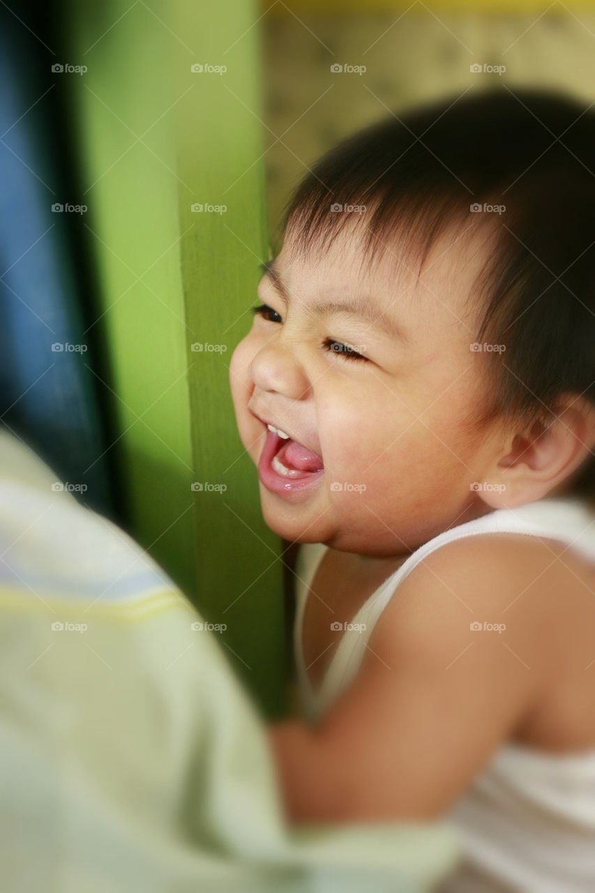 Little boy laughing