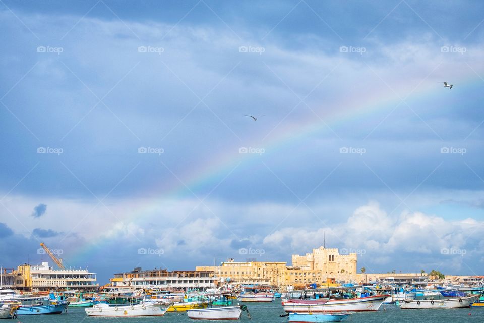 Alexandria city in the raining day