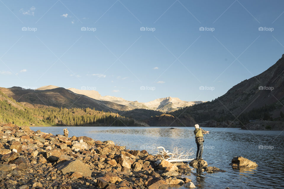 Morning Cast . Early morning on the lake up on tioga pass 