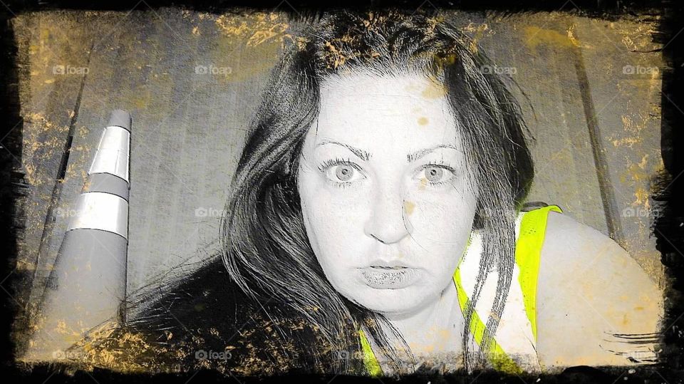 Yello safety vest selfie