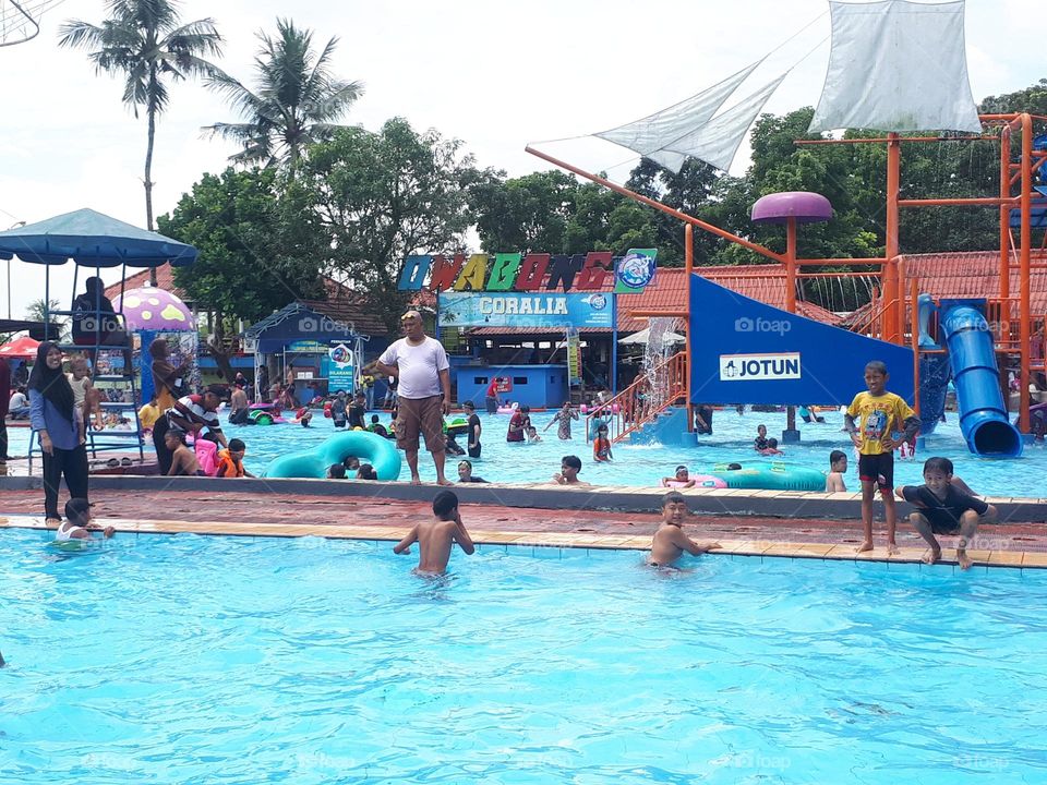 Owabong swimming pool which is currently being visited
