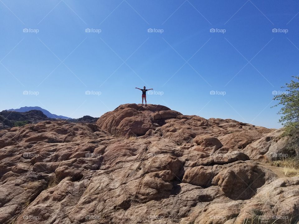 Freedom at top of mountain