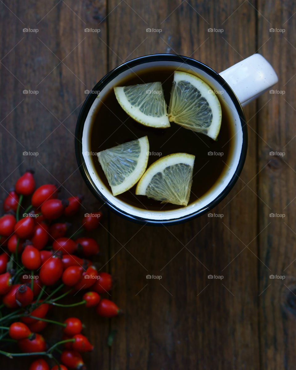 tea and rose hips