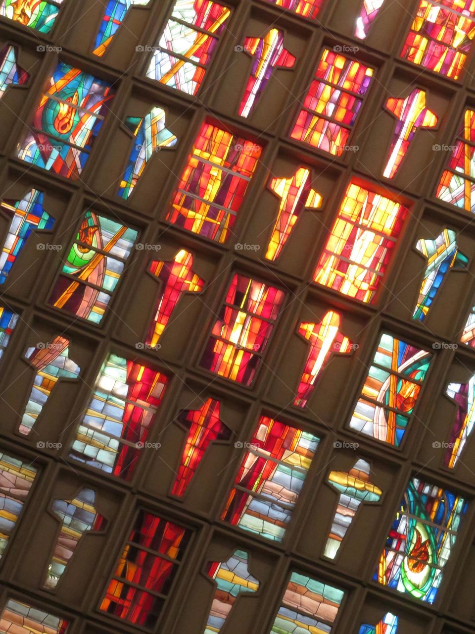 Stained glass windows of a church - 1
