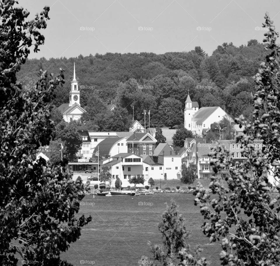 View of city near lake