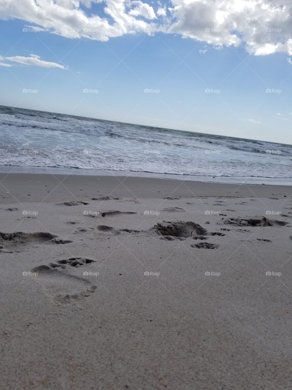 foot prints and beach