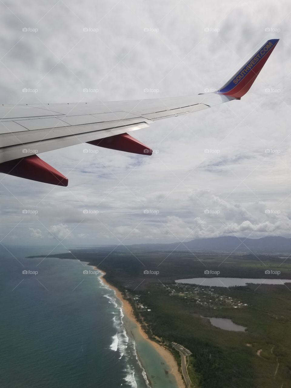 Flying over Puerto Rico