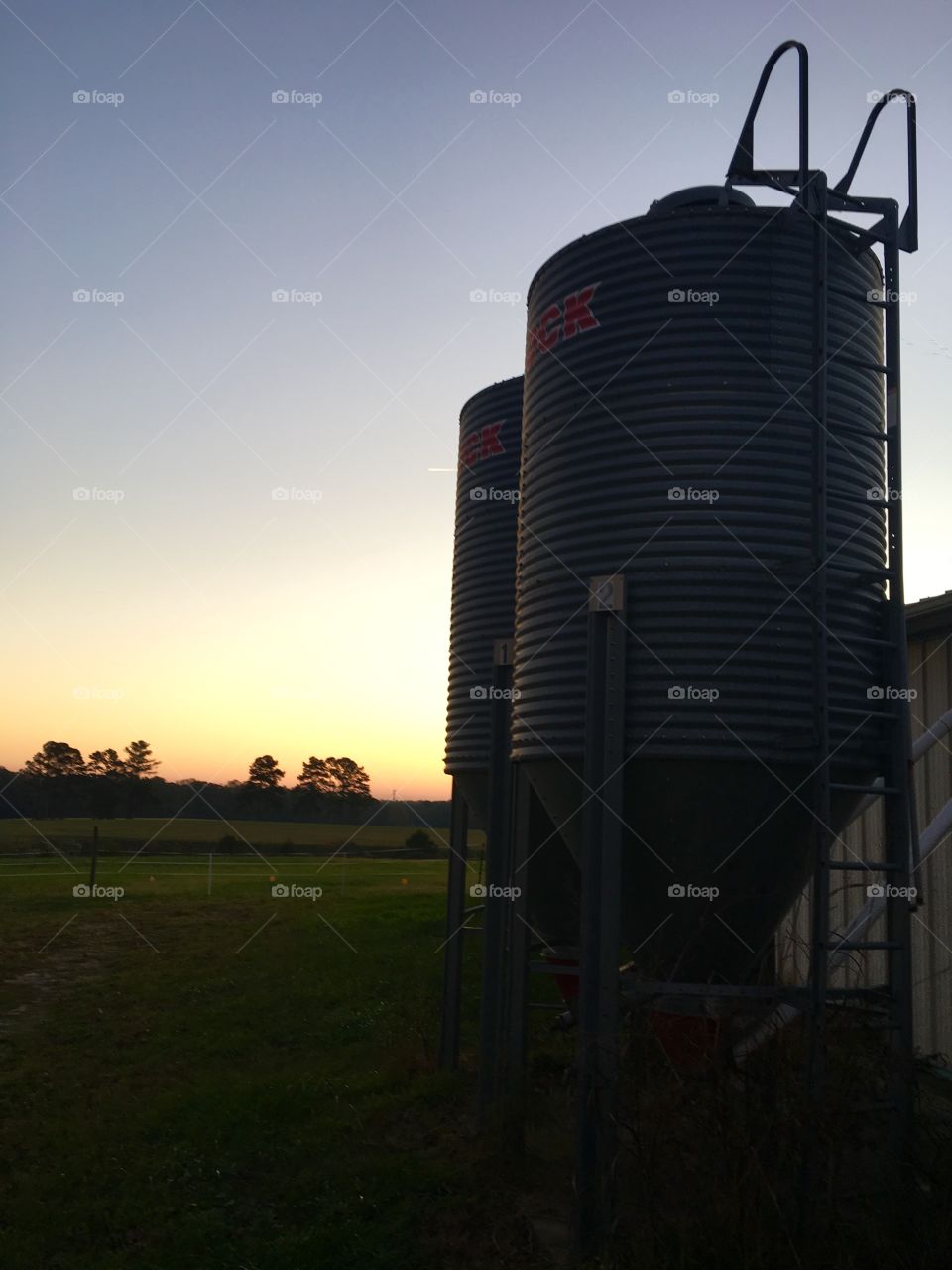 The silos’ view of a sunrise 