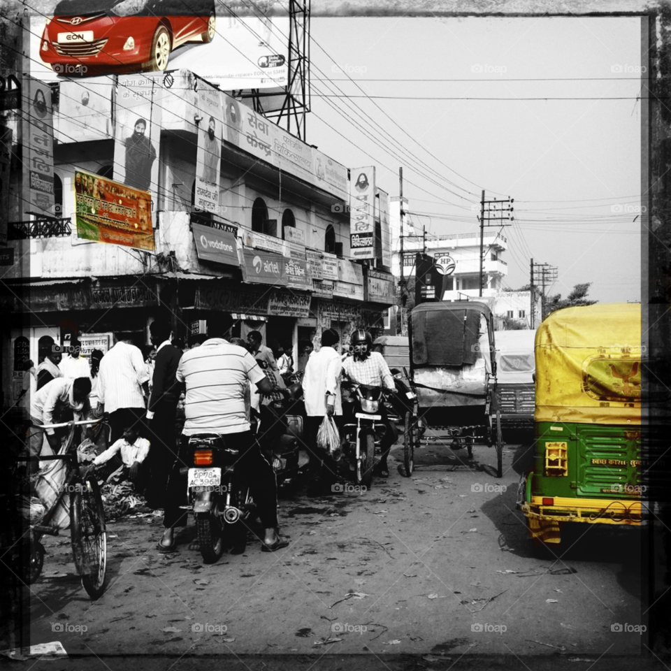 varanasi india bicycle street traffic by MegTStewart