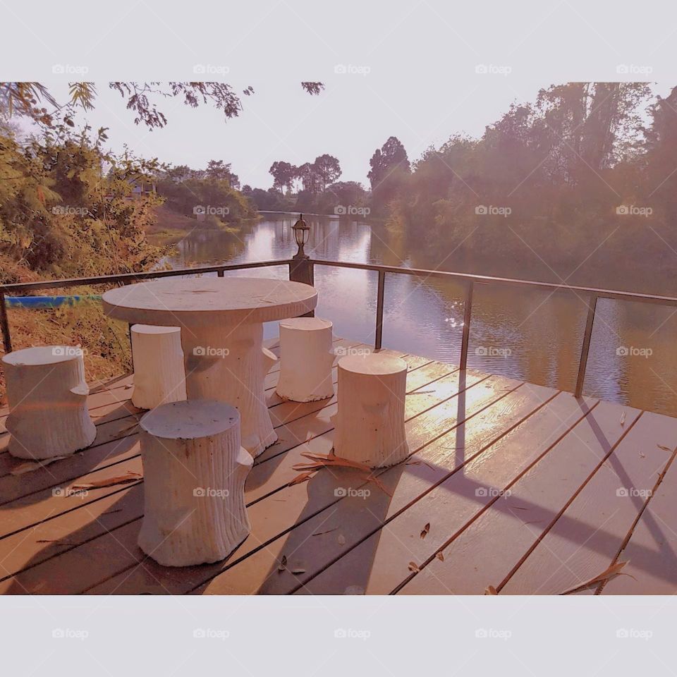 Atmosphere on the balcony.