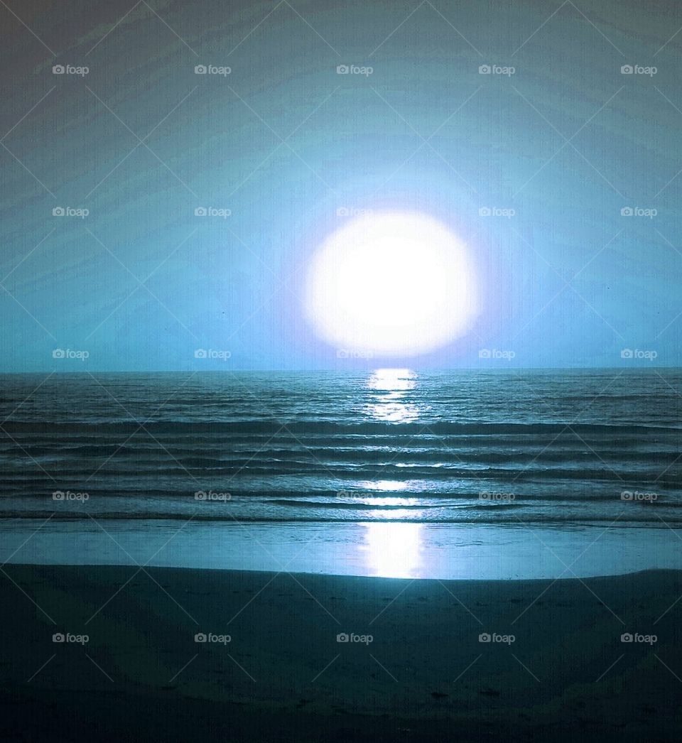 Light Blue Ocean Sunset