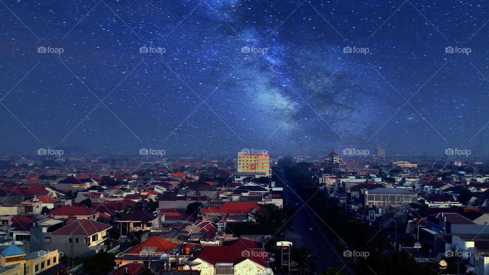 Milky Way. edit my photo in the city with milky way