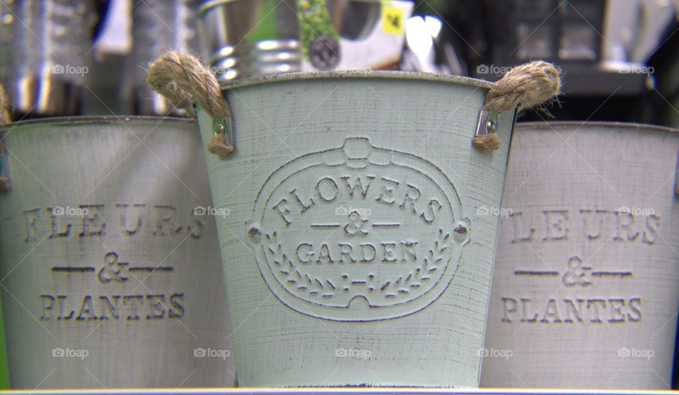 Chalk Painted Flower Pots With Handles