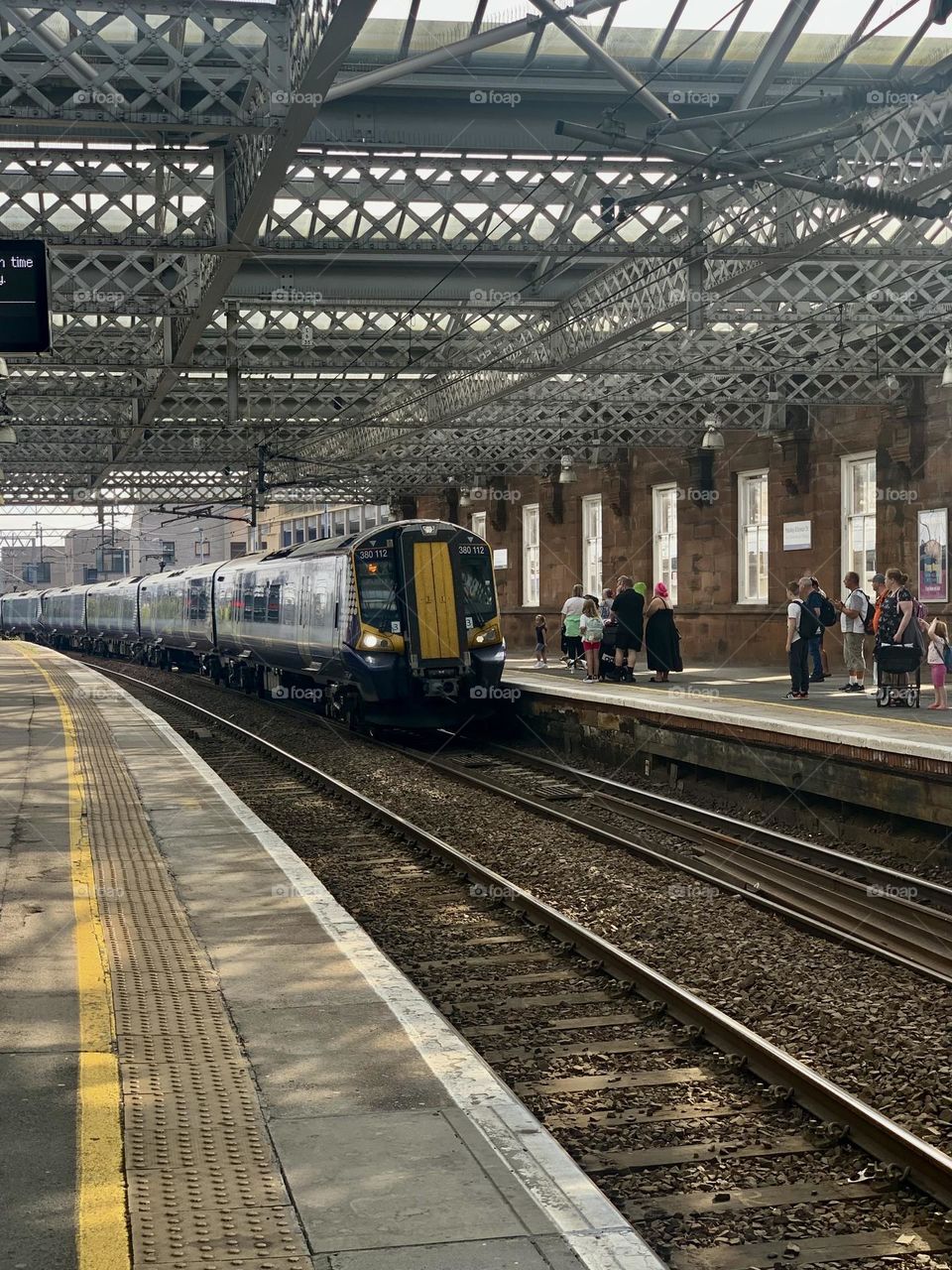 Train arrival at the station