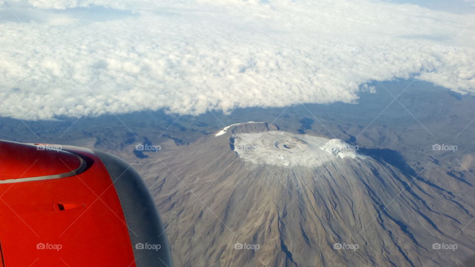 Mount Kilimanjaro from Kenya Airways Plane...