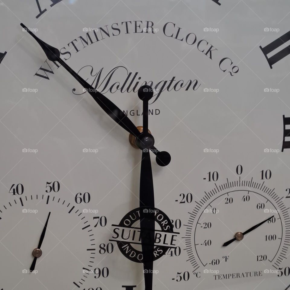 close up of clock face balck and white. hands, timepiece
