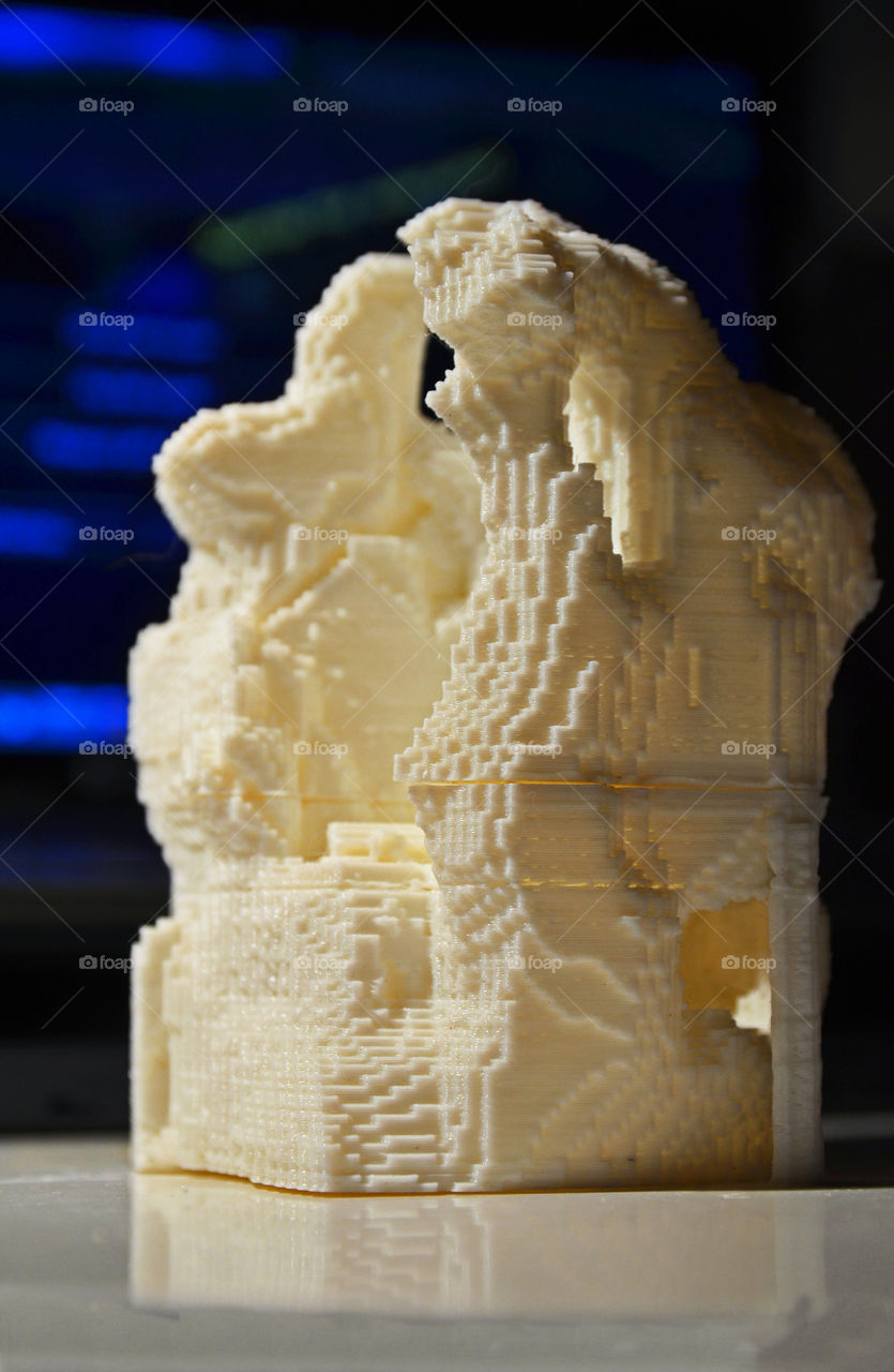 3d printed Minecraft mountain