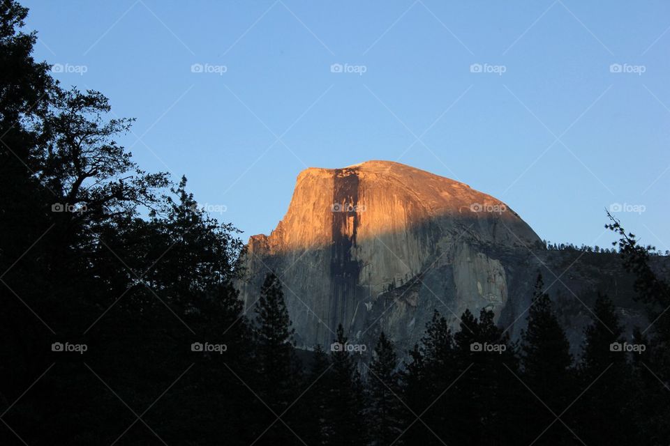 Sunset over half dome 