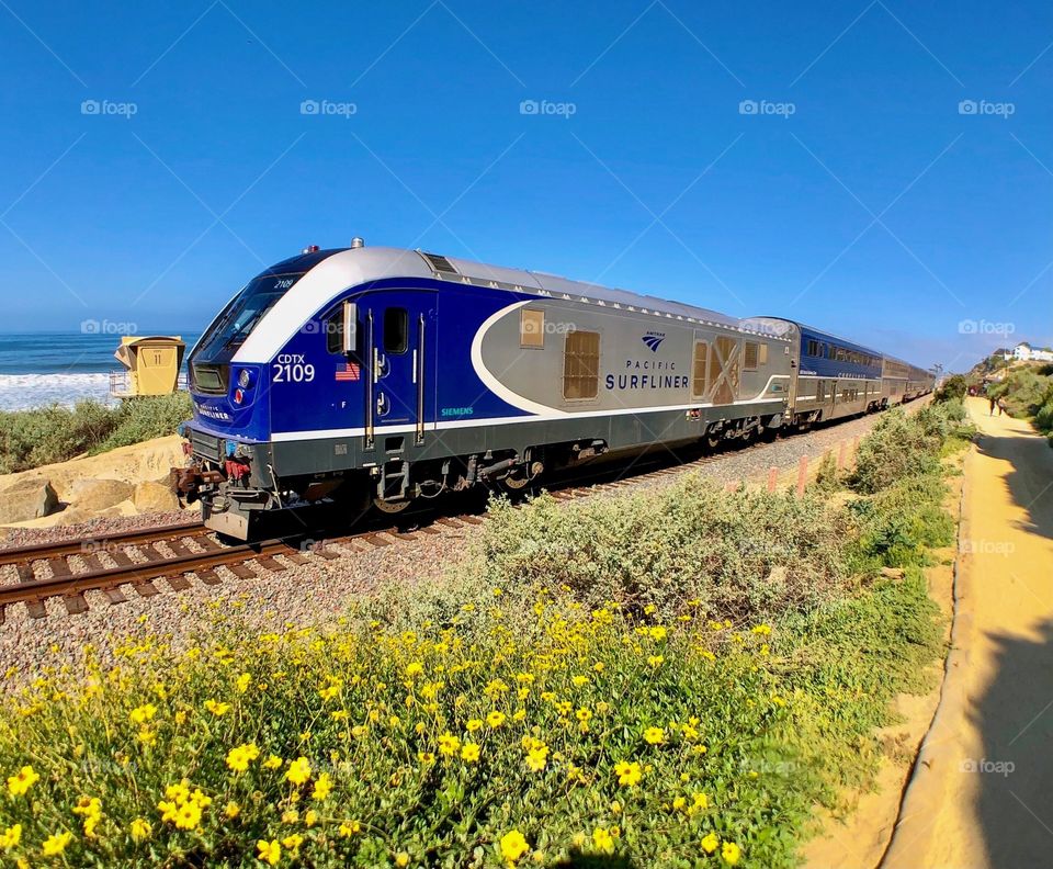 Foap Mission Editors Choice! Southern California Coastal Landscape With The Surfliner Train!
