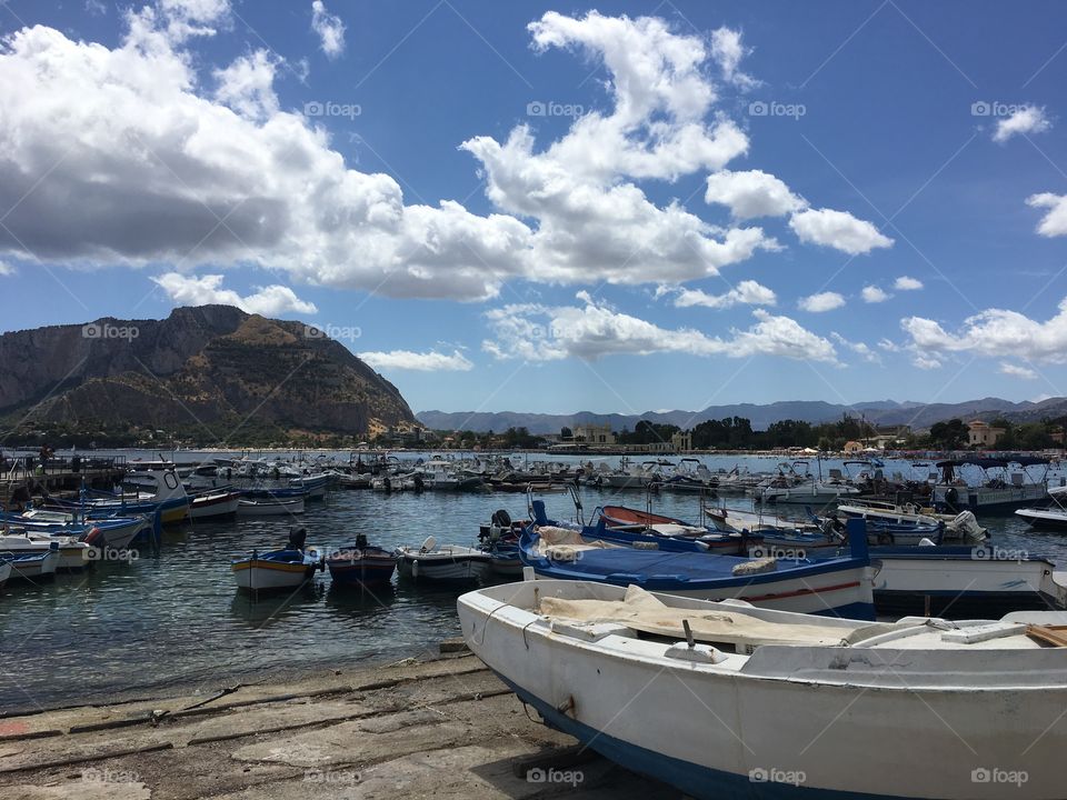 Boats in mondello, Palermo, sicily.