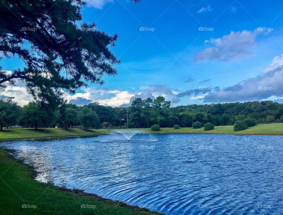 Fountain on the water