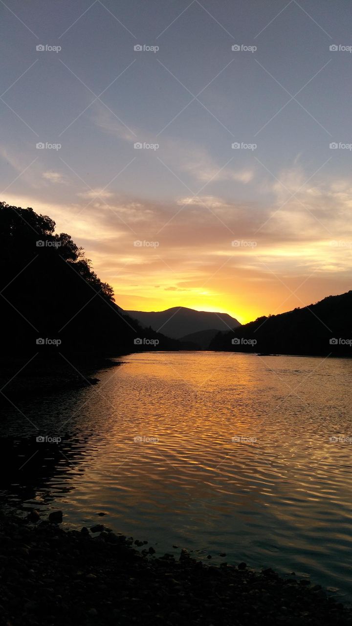 Sundown over the river