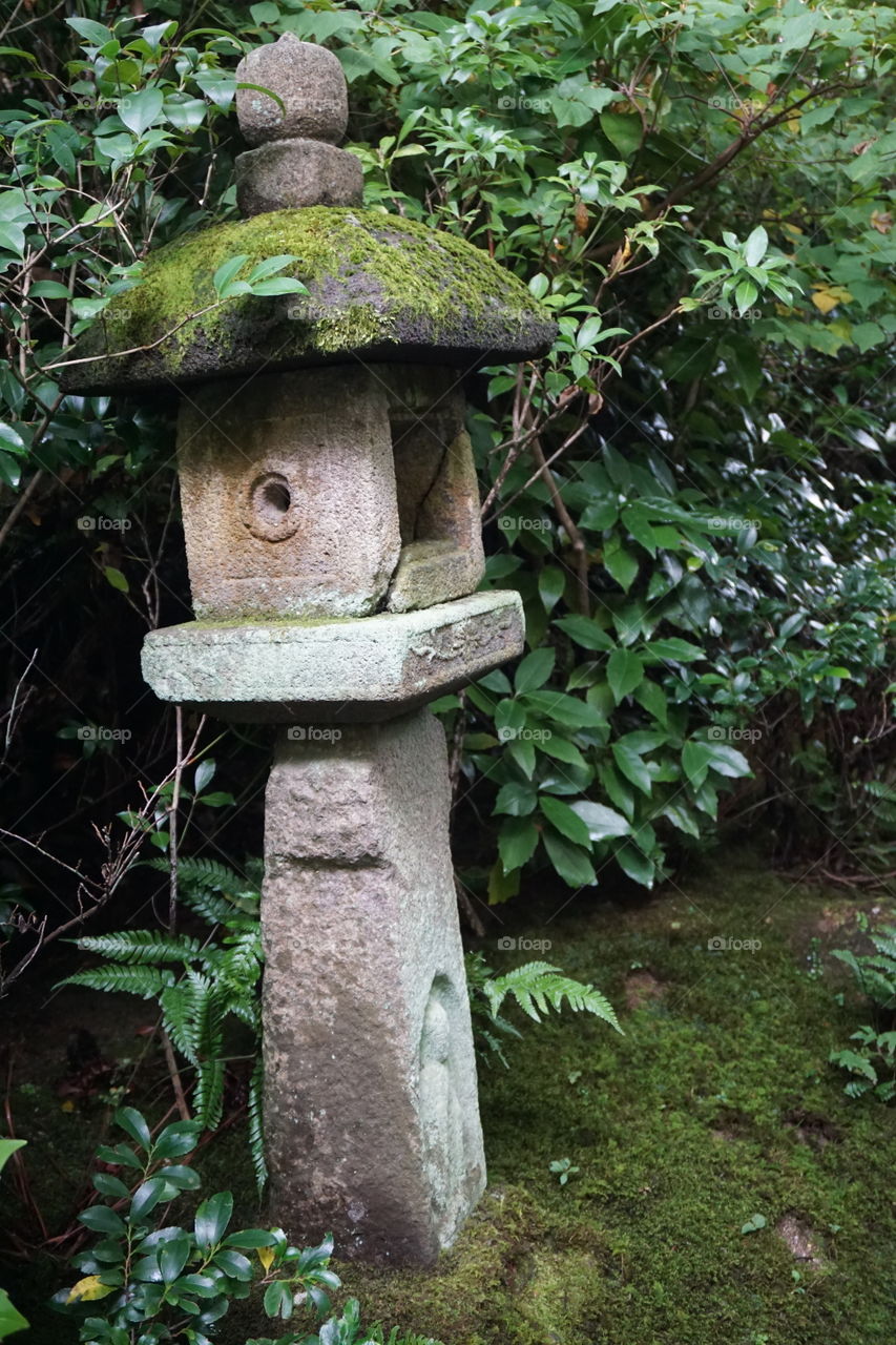 Ancient Stone Japanese garden lantern