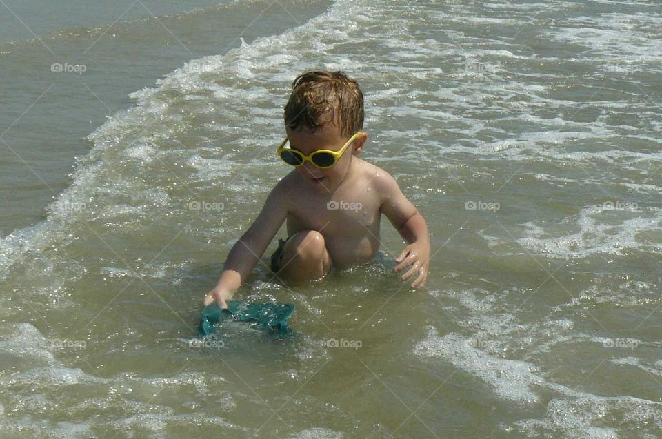 Playing in water