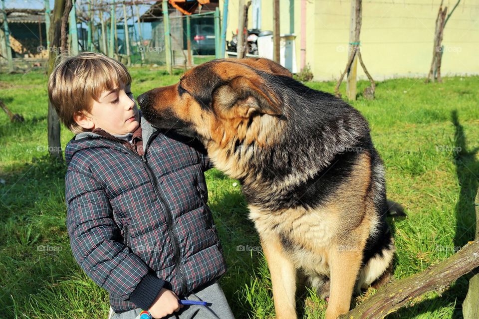 Boy and dog