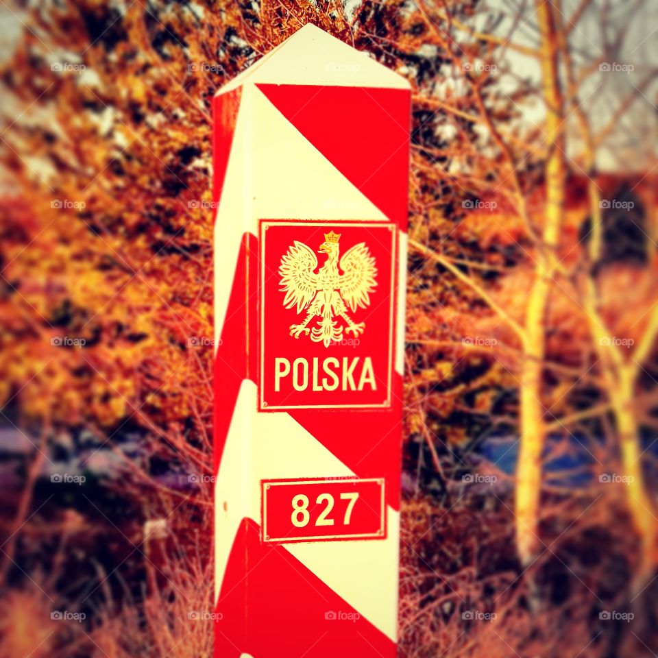 Border Marker between Poland and German near Szczecin, Poland