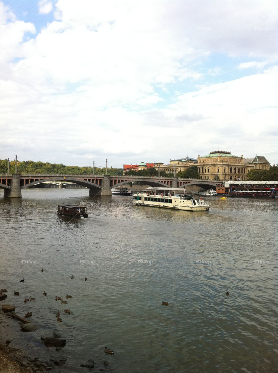 river ducks bridge boat by bennyvoodoo