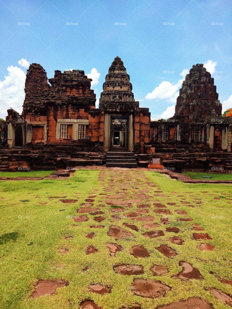 An ancient stone castle in Thailand called Prasat Hin Phimai.