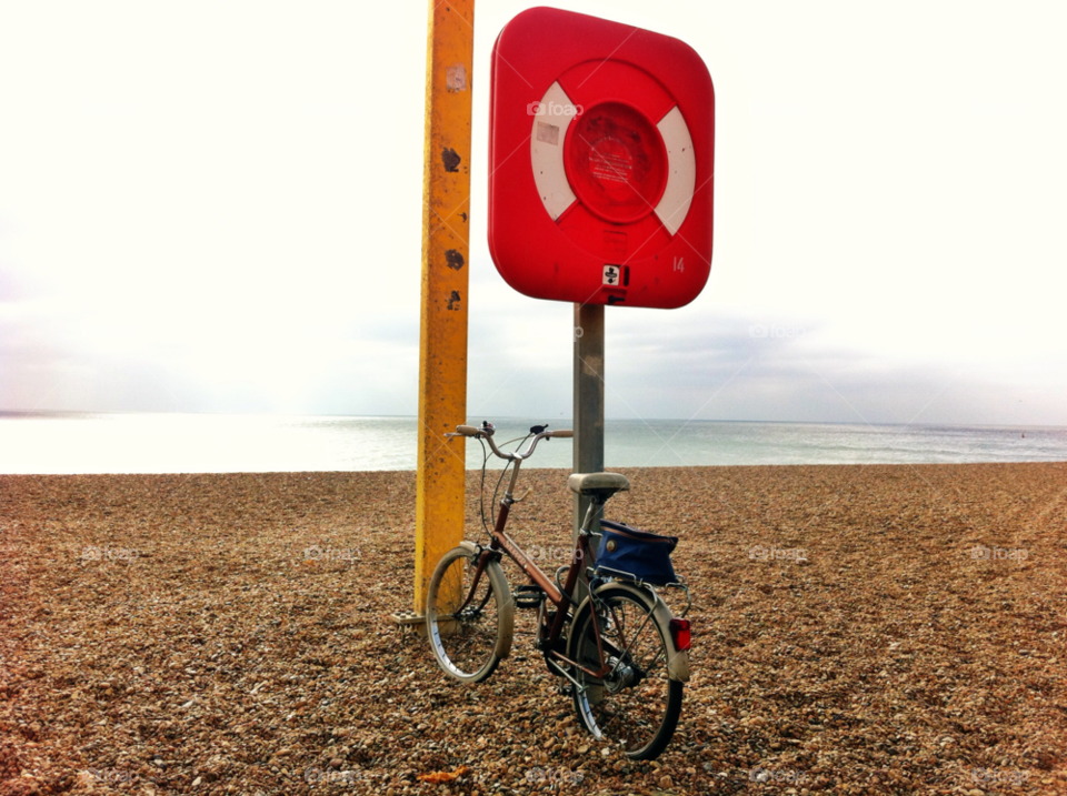 brighton beach bicycle sign by damienstjohn