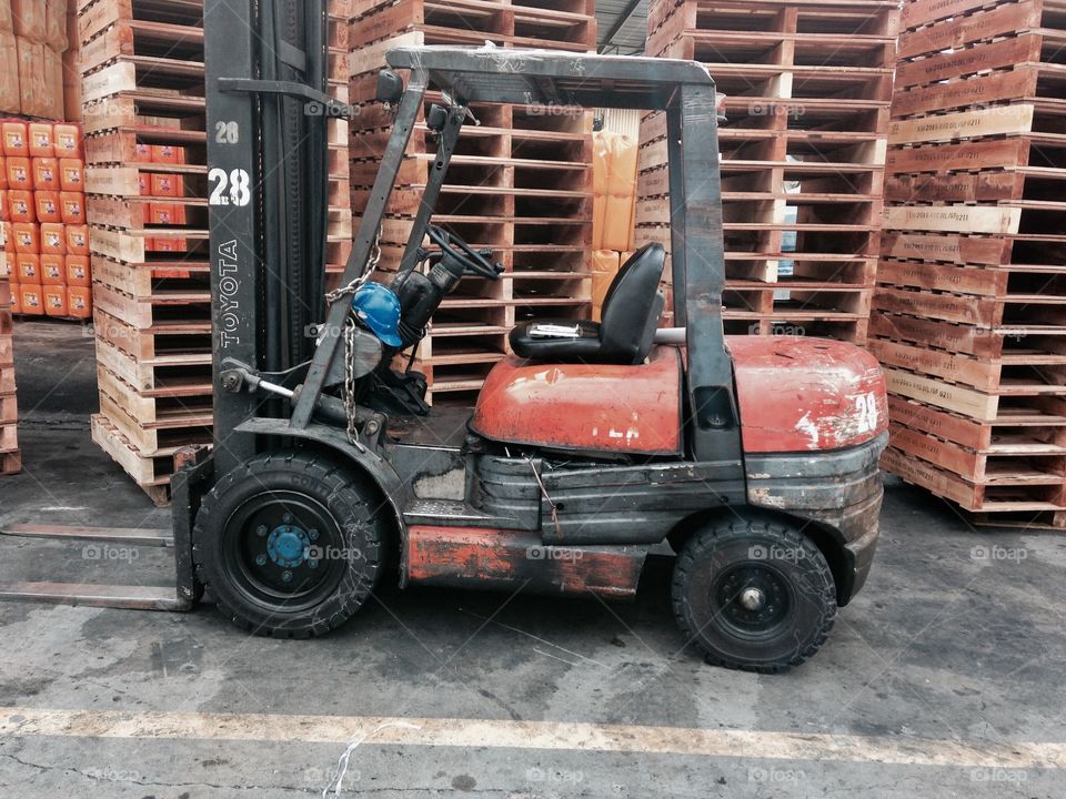 Forklift in operation 