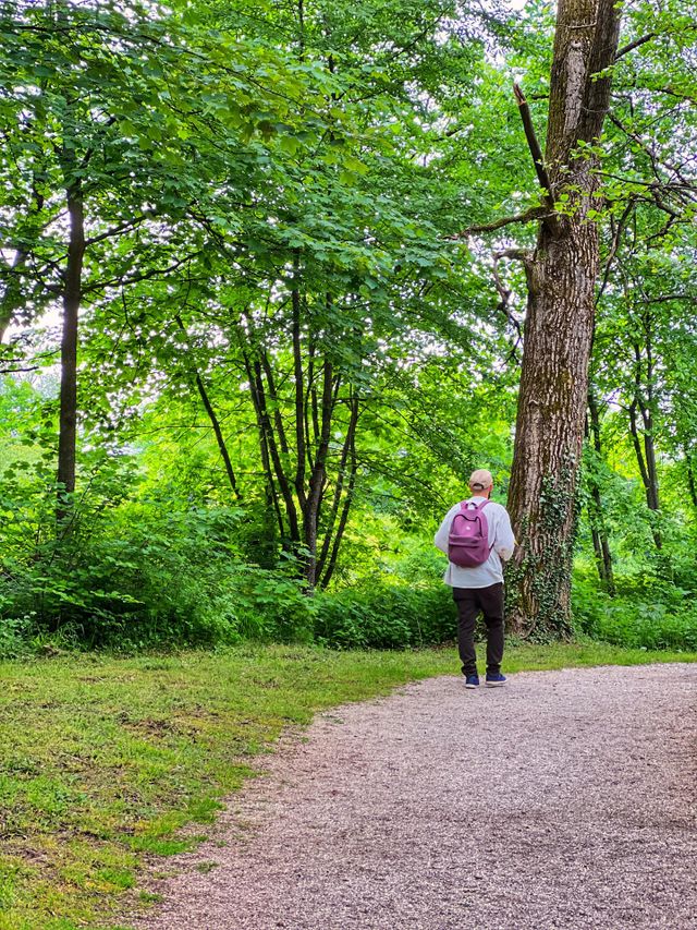 A man with a backpack walking