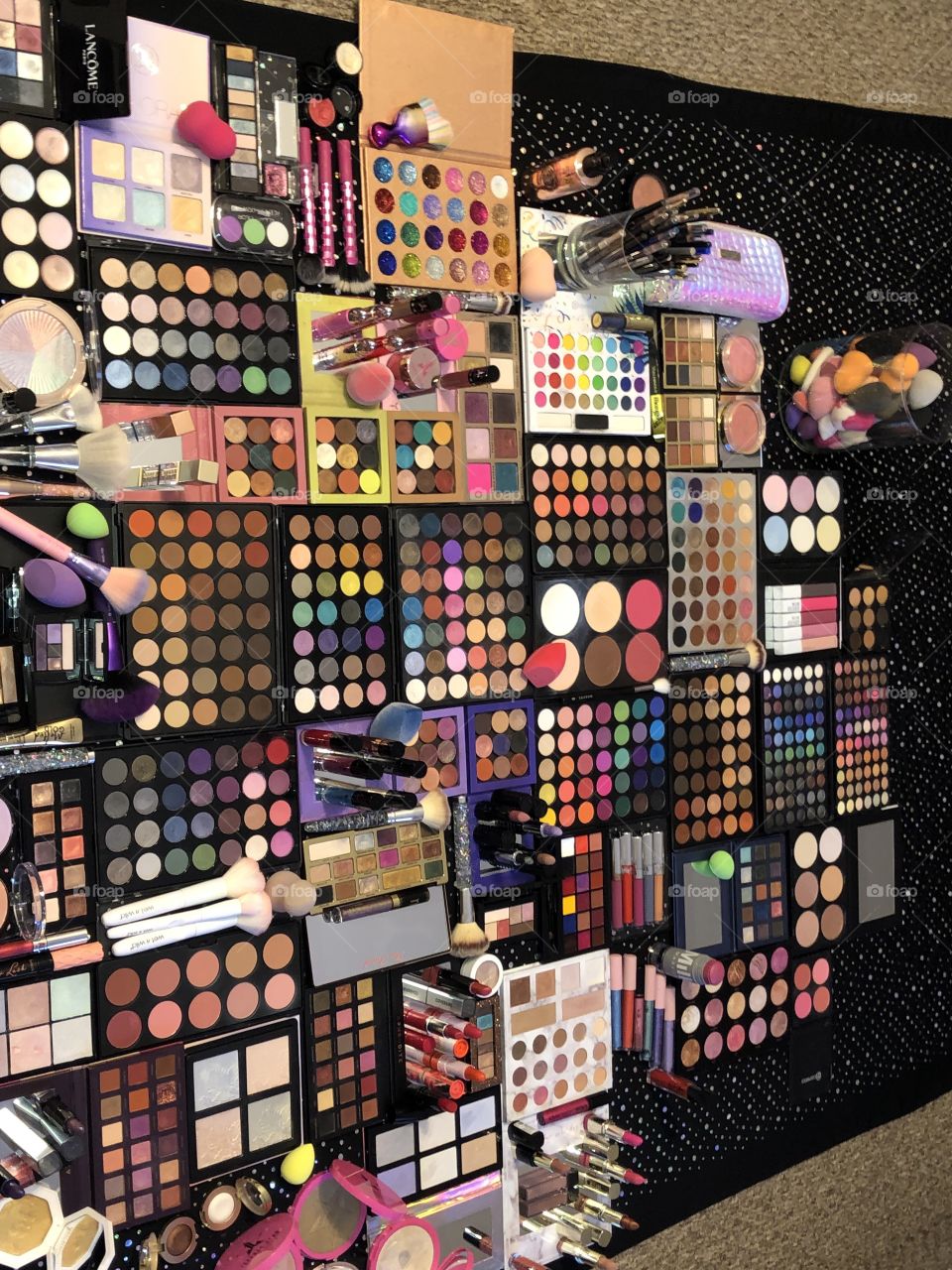 Makeup collection of the century full of the beauty of color.  Can you tell I’m a makeup collector but I also use every bit of it. We have Morphe, Bhcosmetics,Milani,Lancôme,Makeup Rev,Jeffree Star,Katvond,NYX,Colorpop,Wetnwild,Elf,Fakeupfix, etc.