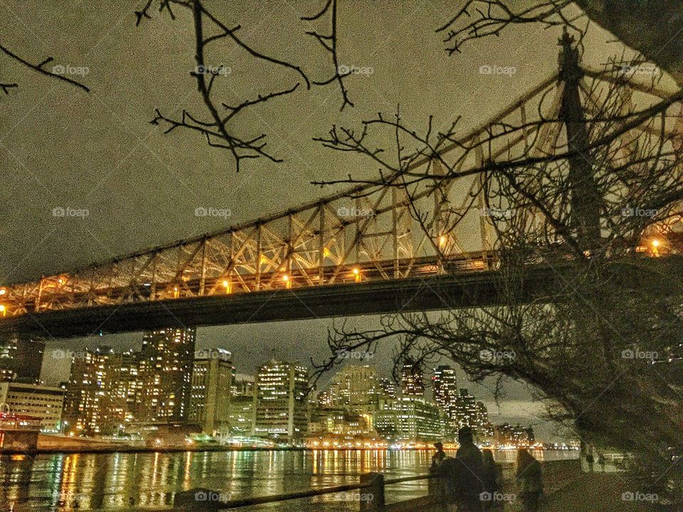 Ed Koch Bridge by night 