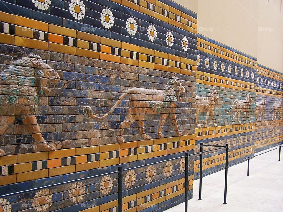 Ishtar Gate of Babylon in the Pergamon Museum in Berlin Germany on Museum Island 