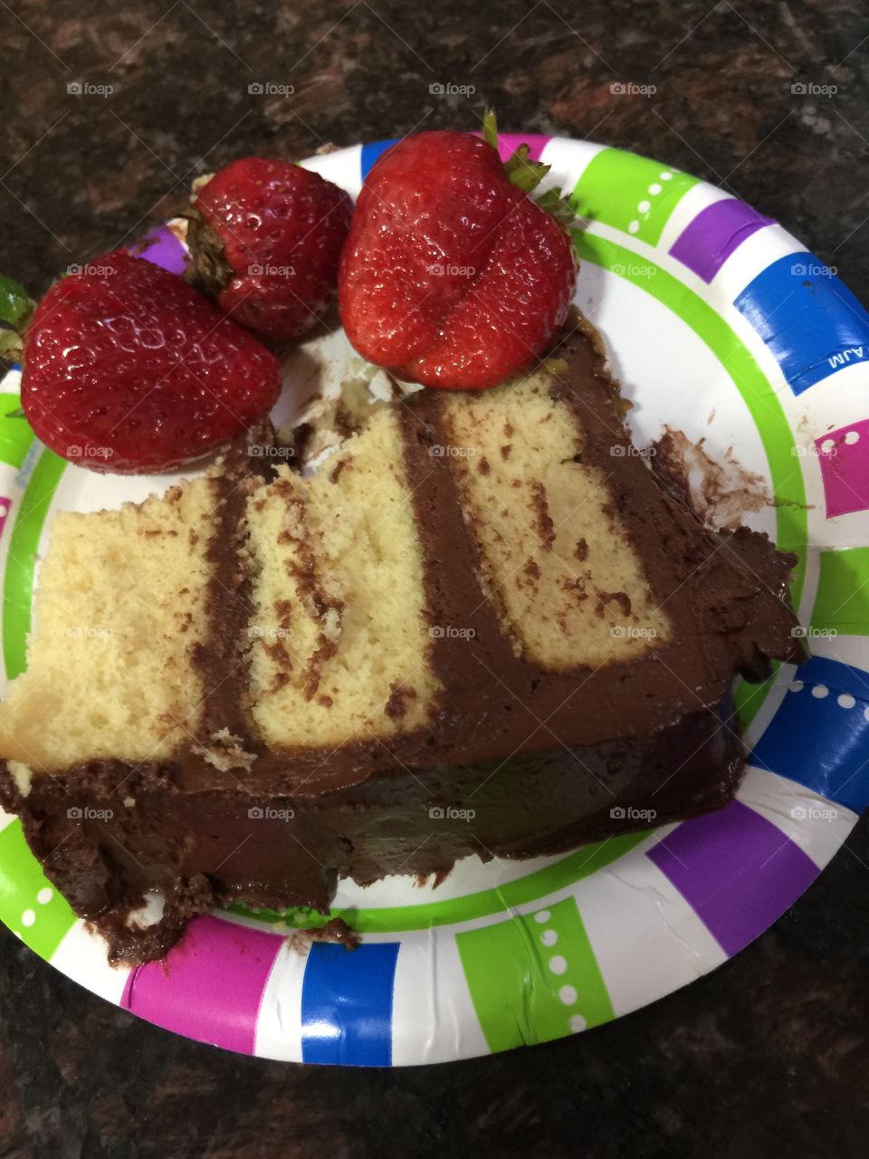 Happy birthday chocolate  strawberry cake