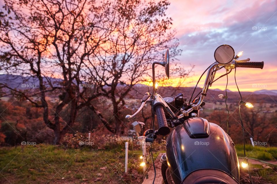 Sunset over the farm 