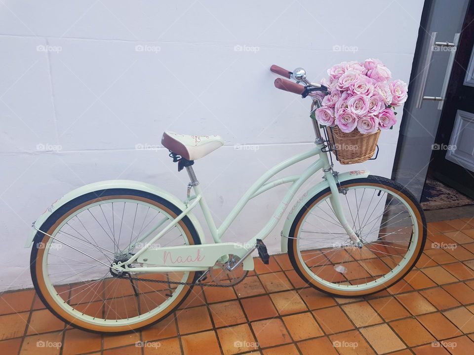 Bicycle outside a store in Stellenbosch, South Africa