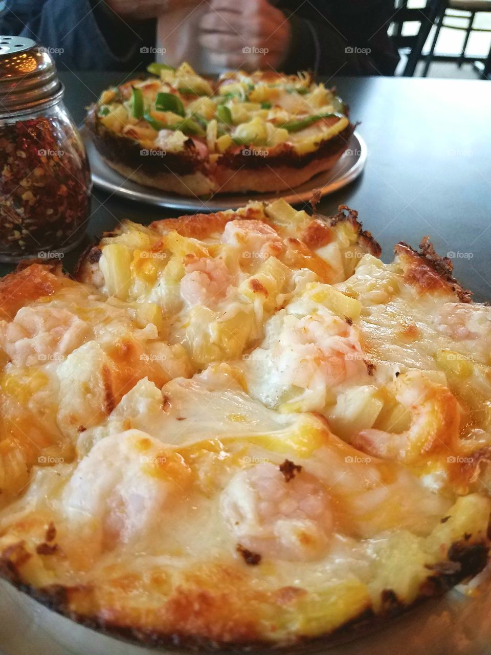 shrimp and pineapple 
pizza