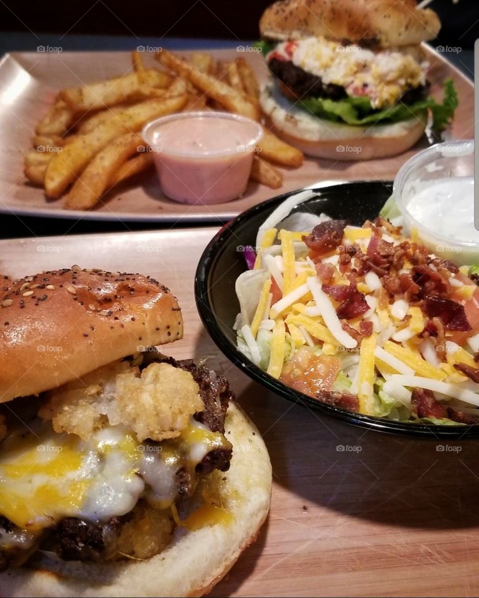 Why order a plain burger when you can add tater tots and pimento cheese!