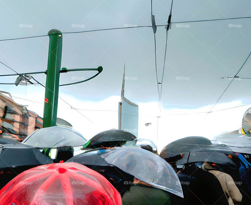 Umbrellas at work